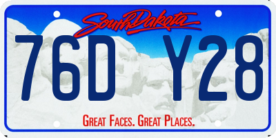 SD license plate 76DY28