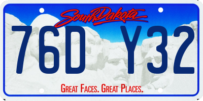 SD license plate 76DY32