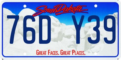 SD license plate 76DY39