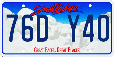 SD license plate 76DY40