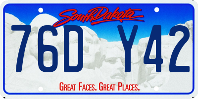 SD license plate 76DY42
