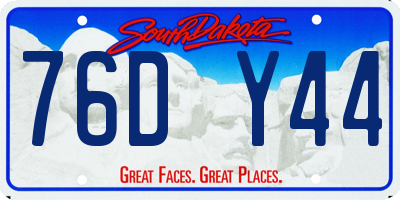 SD license plate 76DY44