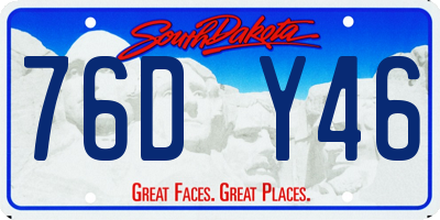 SD license plate 76DY46
