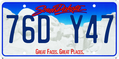 SD license plate 76DY47