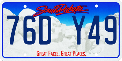 SD license plate 76DY49