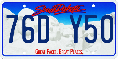 SD license plate 76DY50