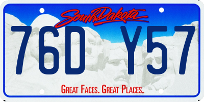 SD license plate 76DY57