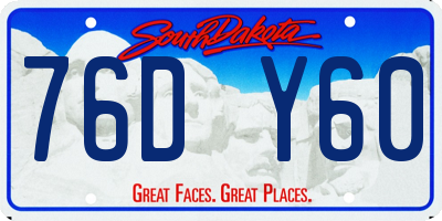 SD license plate 76DY60