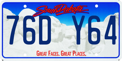 SD license plate 76DY64
