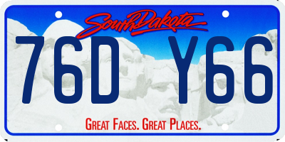 SD license plate 76DY66