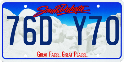 SD license plate 76DY70