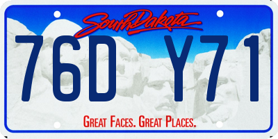 SD license plate 76DY71