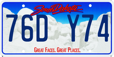 SD license plate 76DY74