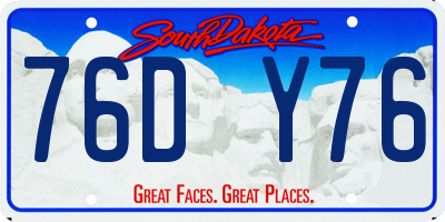 SD license plate 76DY76