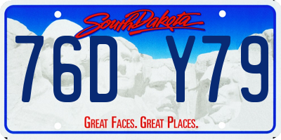 SD license plate 76DY79