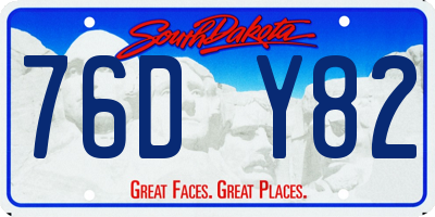 SD license plate 76DY82