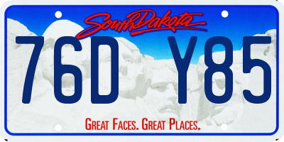 SD license plate 76DY85