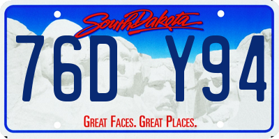 SD license plate 76DY94