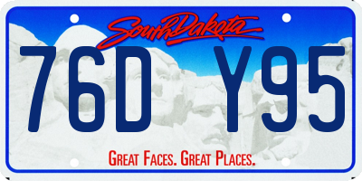 SD license plate 76DY95
