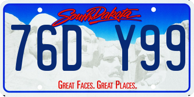 SD license plate 76DY99