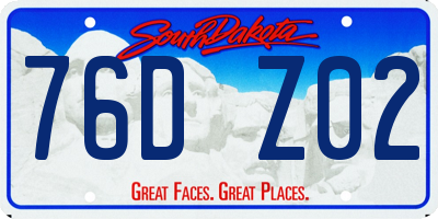 SD license plate 76DZ02