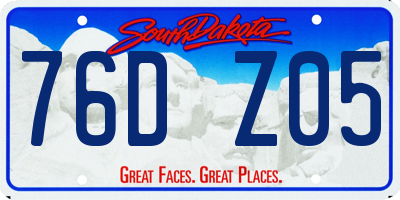 SD license plate 76DZ05