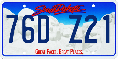 SD license plate 76DZ21