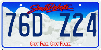 SD license plate 76DZ24