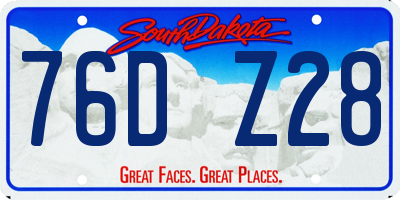SD license plate 76DZ28