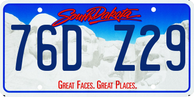 SD license plate 76DZ29