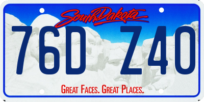 SD license plate 76DZ40