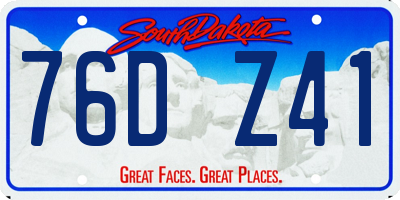 SD license plate 76DZ41