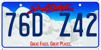 SD license plate 76DZ42