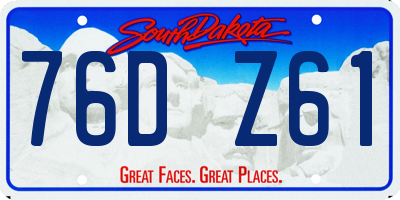 SD license plate 76DZ61