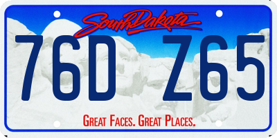 SD license plate 76DZ65