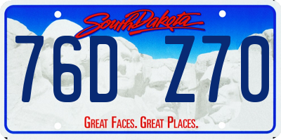 SD license plate 76DZ70