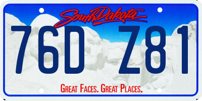 SD license plate 76DZ81