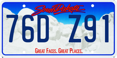 SD license plate 76DZ91