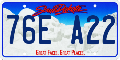 SD license plate 76EA22