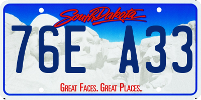 SD license plate 76EA33