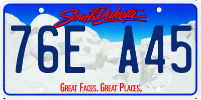 SD license plate 76EA45