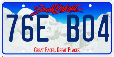 SD license plate 76EB04