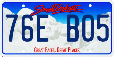SD license plate 76EB05