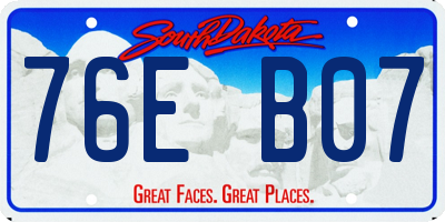 SD license plate 76EB07