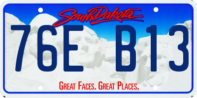 SD license plate 76EB13