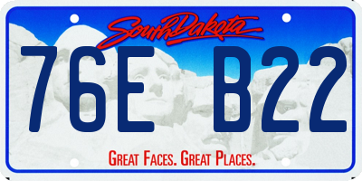 SD license plate 76EB22