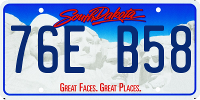 SD license plate 76EB58