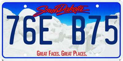 SD license plate 76EB75