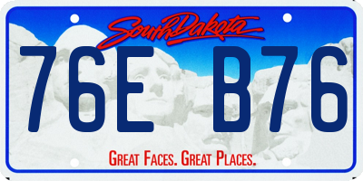 SD license plate 76EB76