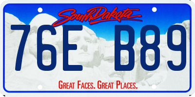 SD license plate 76EB89